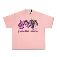 Salmon Peace Love Unicorn Urban Heavy Tee - Jasminsmagicworld