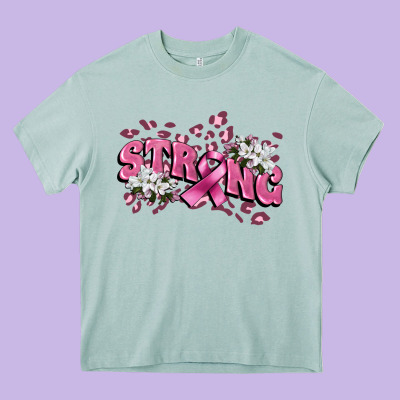 Strong Cancer Awareness Heavy Core Tee Designed By Fadigitalartstudio