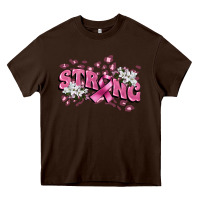 Chocolate Brown Strong Cancer Awareness Heavy Core Tee - FaDigitalArtStudio