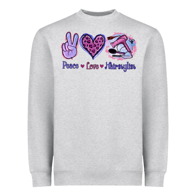 Peace Love Hairstylist Heavyweight Sweatshirt by Jasminsmagicworld | Teevron