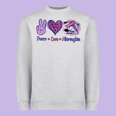 Peace Love Hairstylist Heavyweight Sweatshirt Designed By Jasminsmagicworld