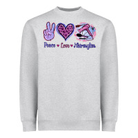 Heather Grey Peace Love Hairstylist Heavyweight Sweatshirt - Jasminsmagicworld