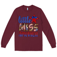 Burgundy little miss america Long Sleeve Tee - Artiststas
