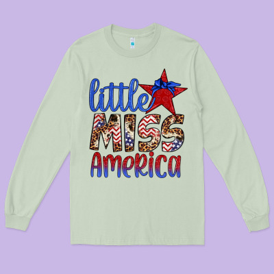 Little Miss America Long Sleeve Tee Designed By Artiststas
