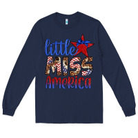 Navy little miss america Long Sleeve Tee - Artiststas