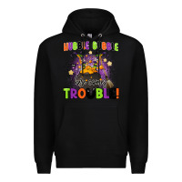 Black kids halloween hubble bubble here comes trouble Premium Hoodie - BarkalooDesign
