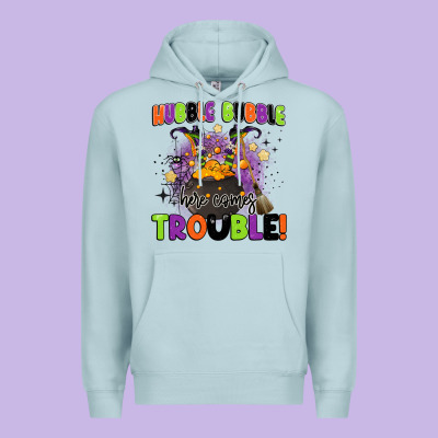 Kids Halloween Hubble Bubble Here Comes Trouble Premium Hoodie Designed By Barkaloodesign