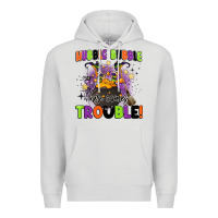 Dove Grey kids halloween hubble bubble here comes trouble Premium Hoodie - BarkalooDesign