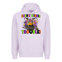 Lilac kids halloween hubble bubble here comes trouble Premium Hoodie - BarkalooDesign