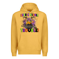 Mustard kids halloween hubble bubble here comes trouble Premium Hoodie - BarkalooDesign