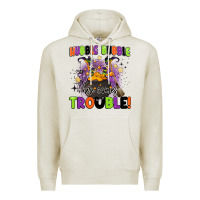 Oatmeal Heather kids halloween hubble bubble here comes trouble Premium Hoodie - BarkalooDesign