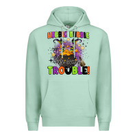 Seafoam kids halloween hubble bubble here comes trouble Premium Hoodie - BarkalooDesign