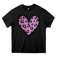 Black Glitter Purple Leopard Heart Heavy Core Tee - Jasminsmagicworld