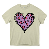 Mossy Glitter Purple Leopard Heart Heavy Core Tee - Jasminsmagicworld