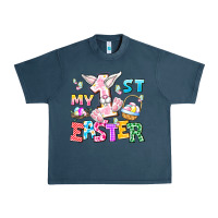Midnight Navy My 1st Easter Urban Heavy Tee - CowhideDigitalArt