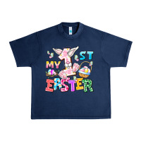 Navy My 1st Easter Urban Heavy Tee - CowhideDigitalArt
