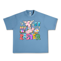 Pebble Blue My 1st Easter Urban Heavy Tee - CowhideDigitalArt