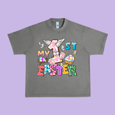 My 1st Easter Urban Heavy Tee Designed By Cowhidedigitalart