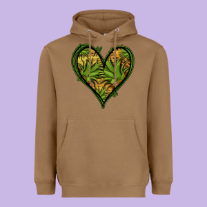 Pineapple Heart Heavyweight Hoodie Designed By Jasminsmagicworld