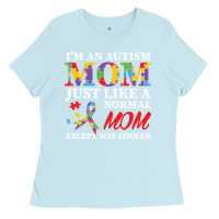 Baby Blue LIL Autism Mom Ladies Tee - CowhideDigitalArt