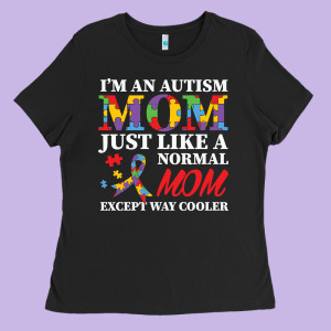 Lil Autism Mom Ladies Tee Designed By Cowhidedigitalart