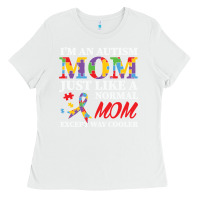 White LIL Autism Mom Ladies Tee - CowhideDigitalArt