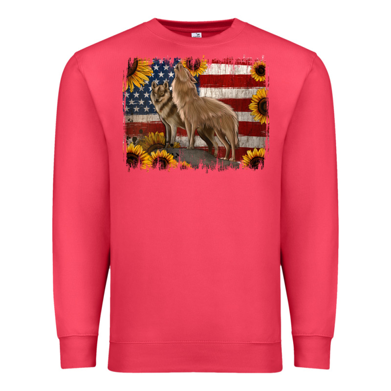 American Th Of July Wolves Premium Sweatshirt by Jasminsmagicworld | Teevron