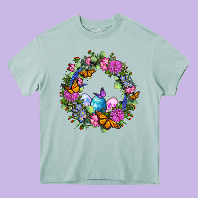 Easter Ocaliptus Spring Flowers Heavy Core Tee Designed By Oliviacreatesart