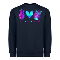 Navy Peace Love Mermaid Heavyweight Sweatshirt - Jasminsmagicworld