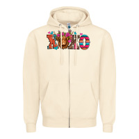 Sandshell xoxo valentine's day highland cow Zipper Hoodie - Jasminsmagicworld