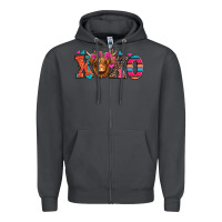 Smoke xoxo valentine's day highland cow Zipper Hoodie - Jasminsmagicworld
