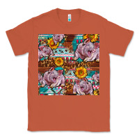 Copper Western Landrace Pig With Sunflowers Seamless Classic Tee - FaDigitalArtStudio