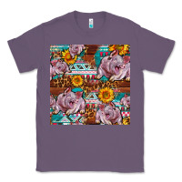 Western Landrace Pig With Sunflowers Seamless Classic Tee | Teevron