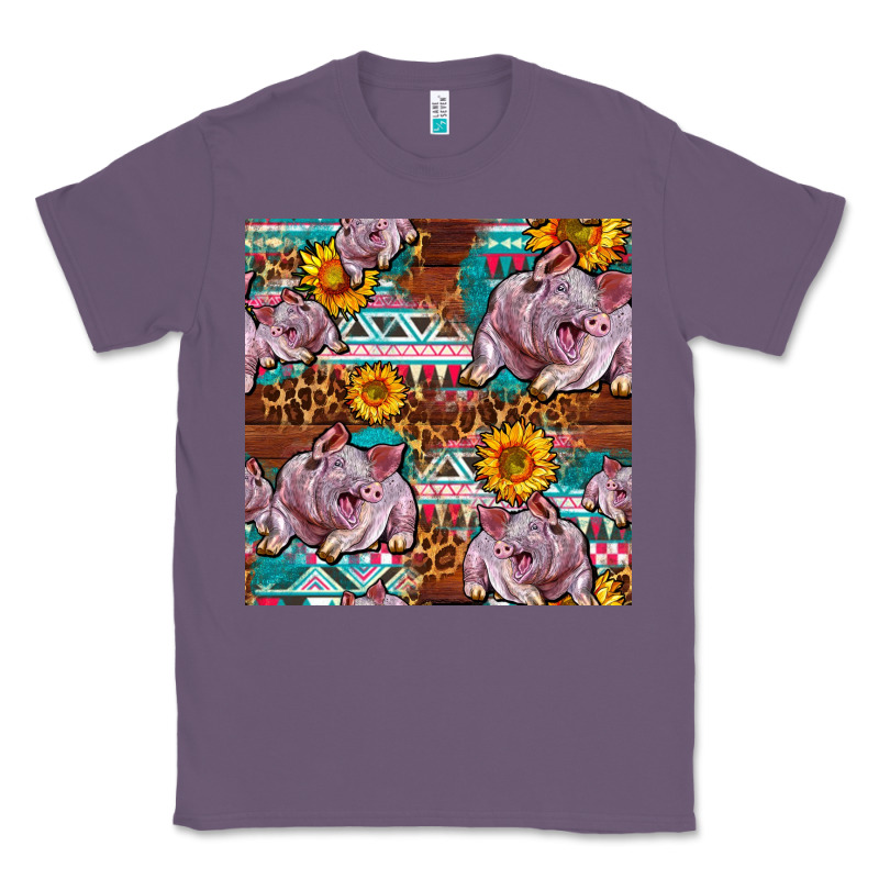 Western Landrace Pig With Sunflowers Seamless Classic Tee by FaDigitalArtStudio | Teevron