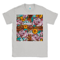 Moon Dust Western Landrace Pig With Sunflowers Seamless Classic Tee - FaDigitalArtStudio