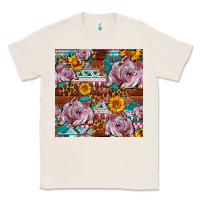 Natural Western Landrace Pig With Sunflowers Seamless Classic Tee - FaDigitalArtStudio