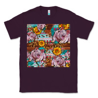 Plum Western Landrace Pig With Sunflowers Seamless Classic Tee - FaDigitalArtStudio
