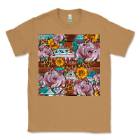 Toasted Coconut Western Landrace Pig With Sunflowers Seamless Classic Tee - FaDigitalArtStudio