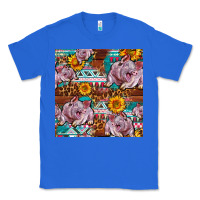 True Royal Western Landrace Pig With Sunflowers Seamless Classic Tee - FaDigitalArtStudio