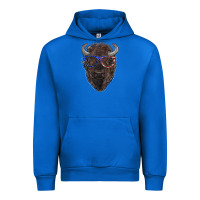 Cobalt bison with american flag glasses Urban Hoodie - RanaPortraitStore