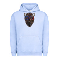 Pigment Grape Ice bison with american flag glasses Urban Hoodie - RanaPortraitStore