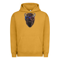 Pigment Peanut Butter bison with american flag glasses Urban Hoodie - RanaPortraitStore