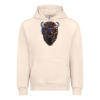 Sandshell bison with american flag glasses Urban Hoodie - RanaPortraitStore