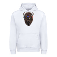 White bison with american flag glasses Urban Hoodie - RanaPortraitStore