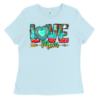 Baby Blue Love Mom Ladies Tee - CowhideDigitalArt