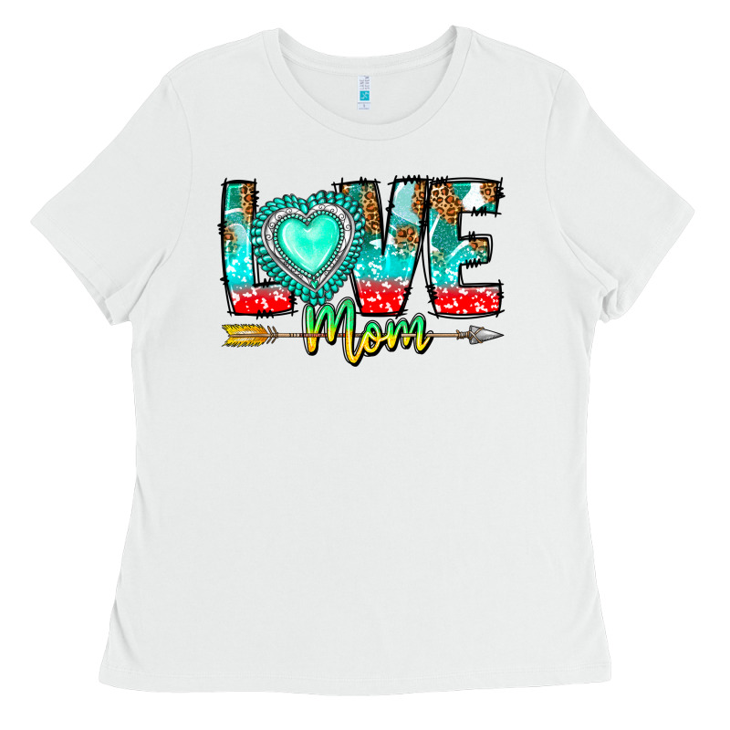 Love Mom Ladies Tee by CowhideDigitalArt | Teevron
