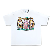 White With God All Things Are Possible Easter Day Urban Heavy Tee - CowhideDigitalArt