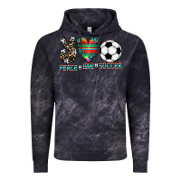 Cloud Black peace love soccer Vintage Hoodie - CowhideDigitalArt