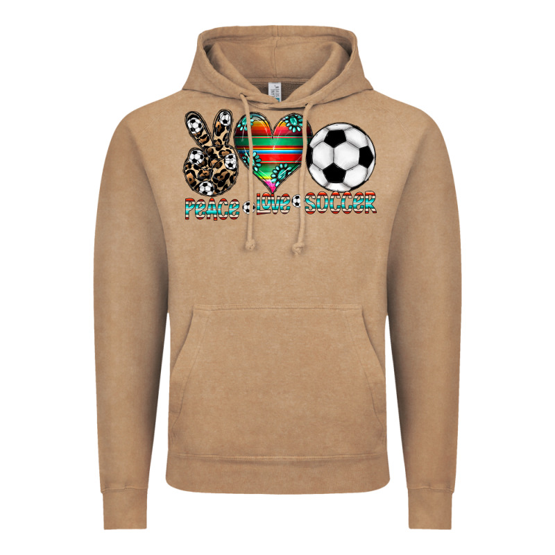 Peace Love Soccer Vintage Hoodie by CowhideDigitalArt | Teevron