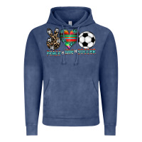 Vintage Denim peace love soccer Vintage Hoodie - CowhideDigitalArt